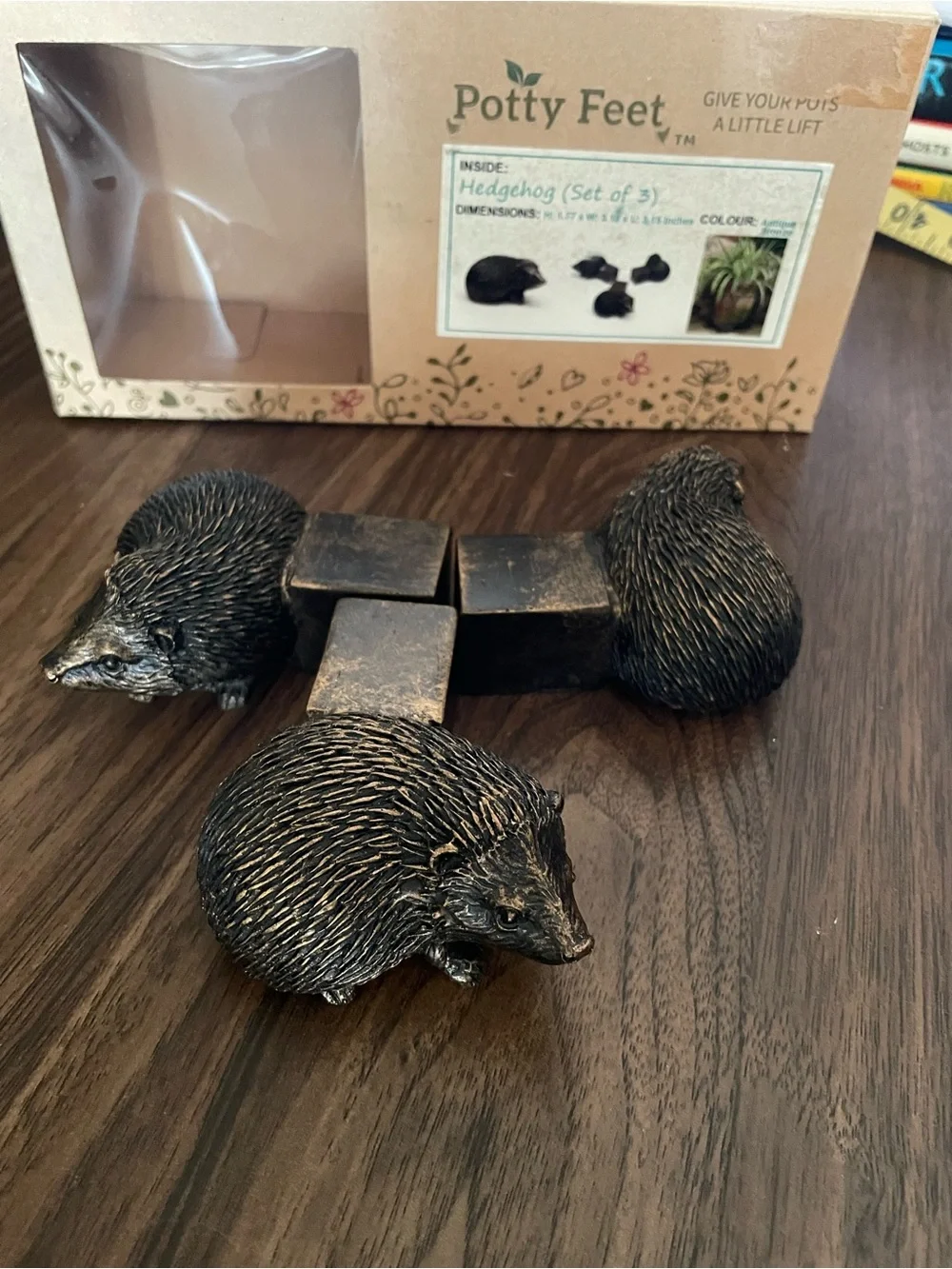 Hedgehog Set Potty Feet (Antique Bronze) - Set of 3